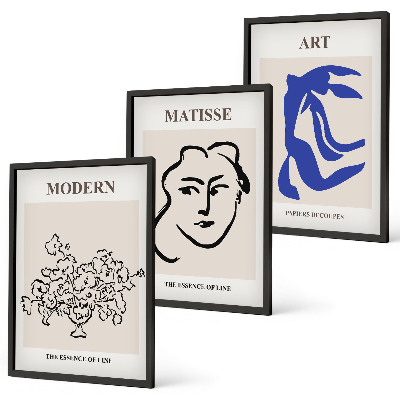 Tavelpaket med ramar Abstrakta minimalistiska posters