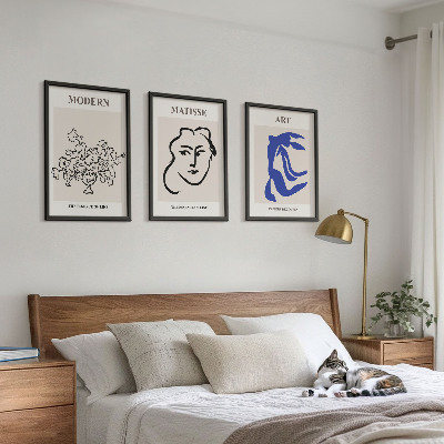 Tavelpaket med ramar Abstrakta minimalistiska posters