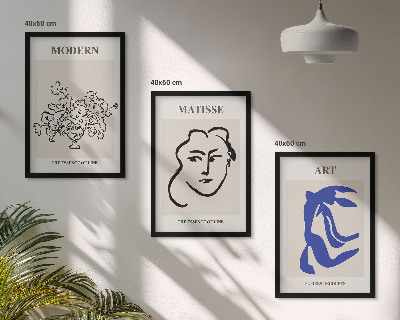 Tavelpaket med ramar Abstrakta minimalistiska posters