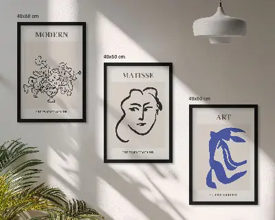 Abstrakta minimalistiska posters tavelväggar med ramar