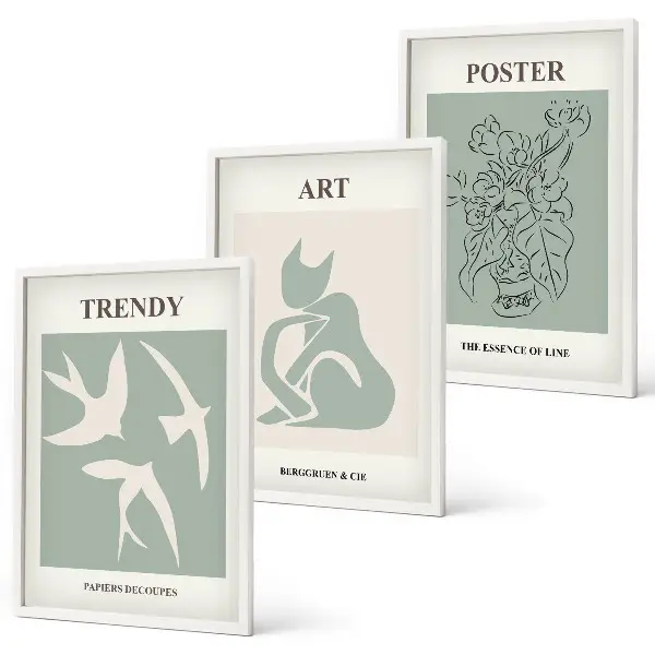 Matisse illustrationer set om 3 tavlor