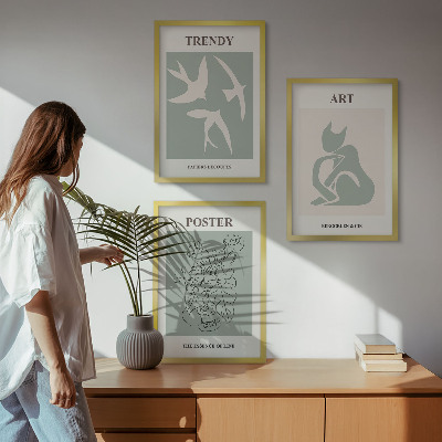 Set om 3 tavlor Matisses snygga illustrationer