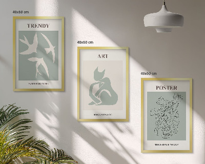 Set om 3 tavlor Matisses snygga illustrationer