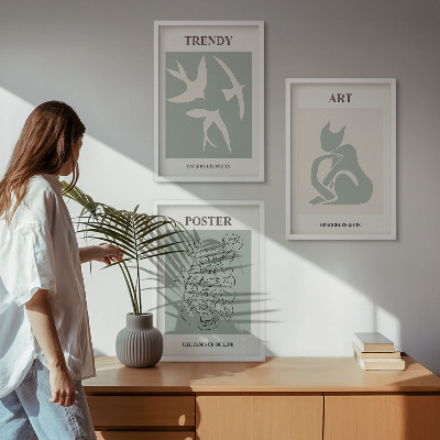Set om 3 tavlor Matisses snygga illustrationer