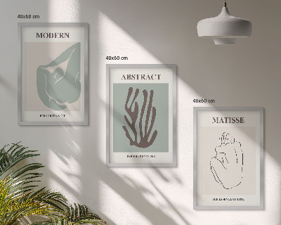 Tavelset ovanför soffa Matisses eleganta abstrakta målningar