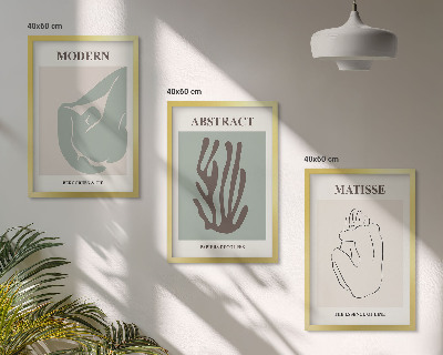 Tavelset ovanför soffa Matisses eleganta abstrakta målningar