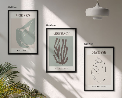 Tavelset ovanför soffa Matisses eleganta abstrakta målningar