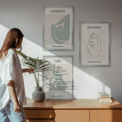 Tavelpaket med ramar Abstrakta pastellfigurer