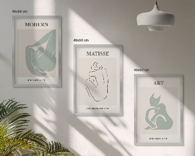 Tavelpaket med ramar Abstrakta pastellfigurer