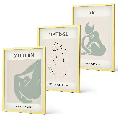 Abstrakta pastellfigurer tavelset med ramar