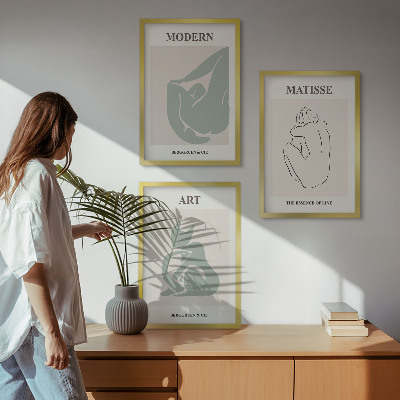 Tavelpaket med ramar Abstrakta pastellfigurer