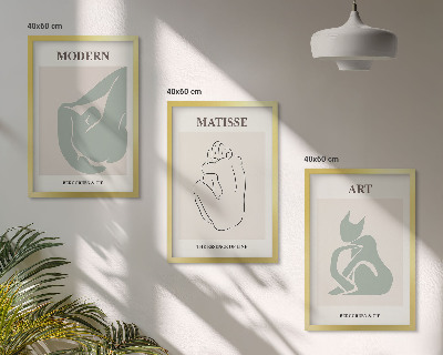 Tavelpaket med ramar Abstrakta pastellfigurer