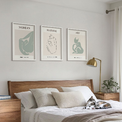 Tavelpaket med ramar Abstrakta pastellfigurer