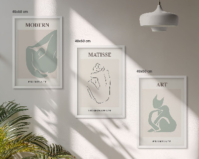 Tavelpaket med ramar Abstrakta pastellfigurer