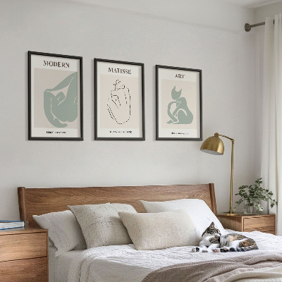 Tavelpaket med ramar Abstrakta pastellfigurer