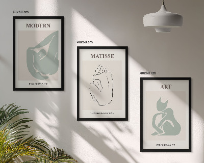 Tavelpaket med ramar Abstrakta pastellfigurer
