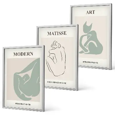 Abstrakta pastellfigurer tavelset med ramar