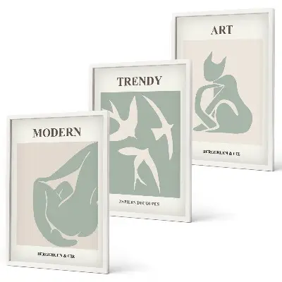 Matisse abstrakta figurer set om 3 tavlor