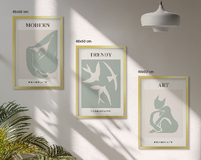 Set om 3 tavlor Matisse abstrakta figurer