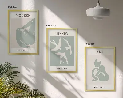 Matisse abstrakta figurer set om 3 tavlor
