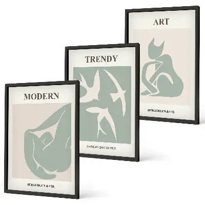 Matisse abstrakta figurer set om 3 tavlor