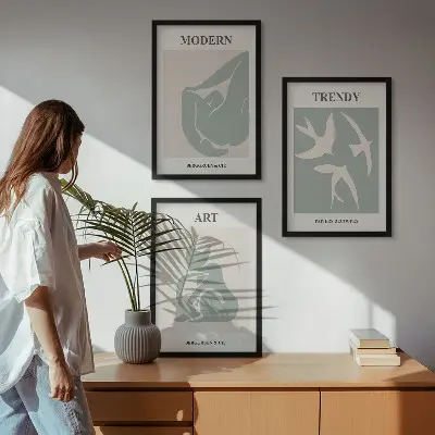 Matisse abstrakta figurer set om 3 tavlor