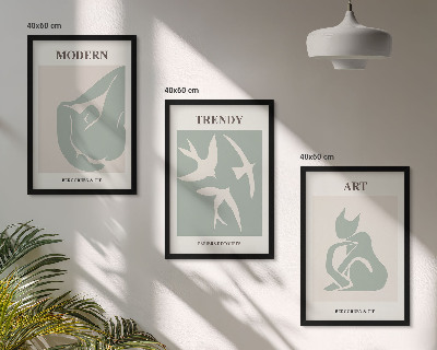 Set om 3 tavlor Matisse abstrakta figurer