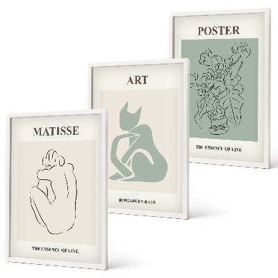 Tavelset ovanför soffa Matisse Grön Beige Posters