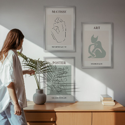 Tavelset ovanför soffa Matisse Grön Beige Posters