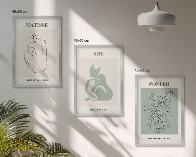 Tavelset ovanför soffa Matisse Grön Beige Posters