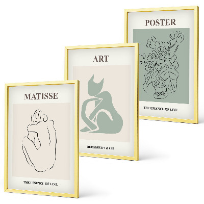 Tavelset ovanför soffa Matisse Grön Beige Posters