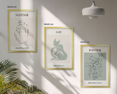 Tavelset ovanför soffa Matisse Grön Beige Posters