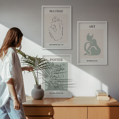 Tavelset ovanför soffa Matisse Grön Beige Posters