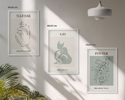Tavelset ovanför soffa Matisse Grön Beige Posters