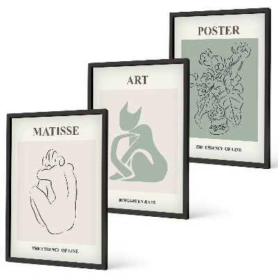 Tavelset ovanför soffa Matisse Grön Beige Posters