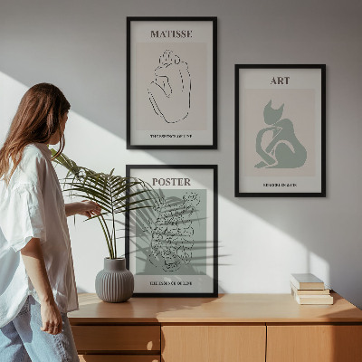 Tavelset ovanför soffa Matisse Grön Beige Posters