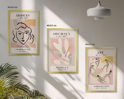 Tavelpaket med ramar Snygga porträtt i pastellfärger