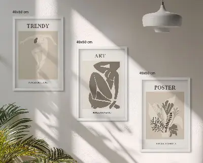 Matisses växtfigurer tavelset med ramar
