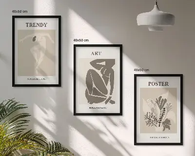 Matisses växtfigurer tavelset med ramar