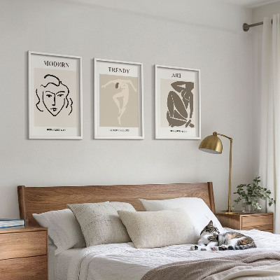 Tavelpaket med ramar Abstrakta porträttfärger