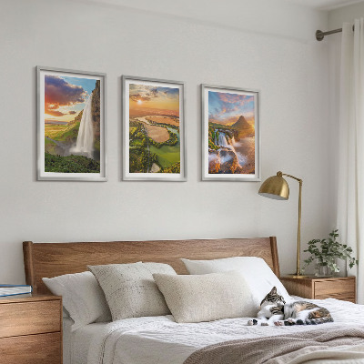 Tavelpaket med ramar Vattenfallslandskap västerut