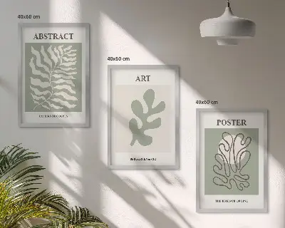 Matisse affischer med växtmönster tavelset till soffvägg