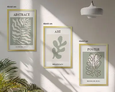Matisse affischer med växtmönster tavelset till soffvägg