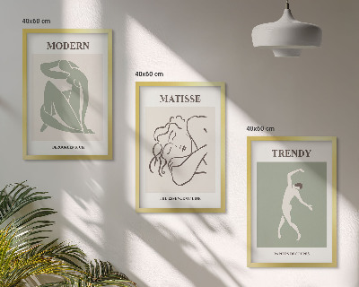 Tavelpaket med ramar Snygga minimalistiska karaktärer