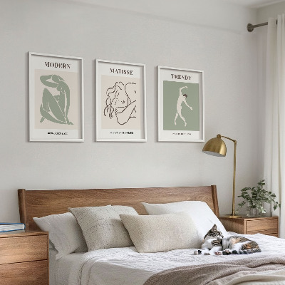 Tavelpaket med ramar Snygga minimalistiska karaktärer