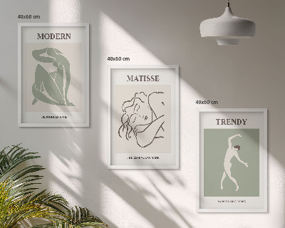 Tavelpaket med ramar Snygga minimalistiska karaktärer