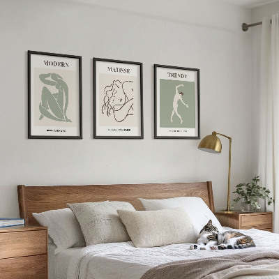 Tavelpaket med ramar Snygga minimalistiska karaktärer