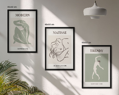 Tavelpaket med ramar Snygga minimalistiska karaktärer