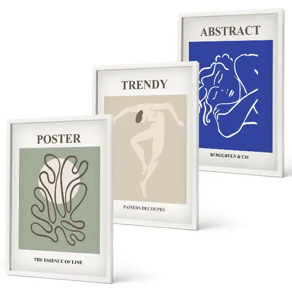 Henri Matisse pastellgrafik tavelset med ramar