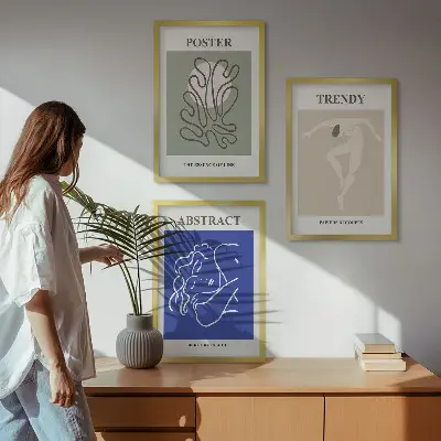 Henri Matisse pastellgrafik tavelset med ramar